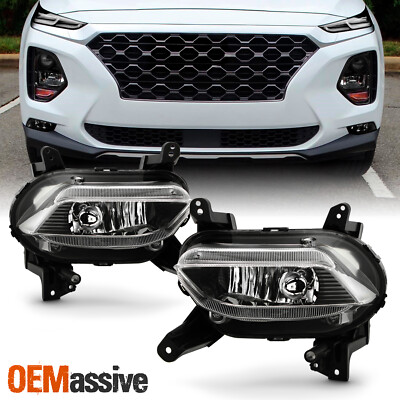 #ad For 2019 2020 Hyundai Santa Fe Clear Brake Fog Lights Pair w switch Accessories $78.99