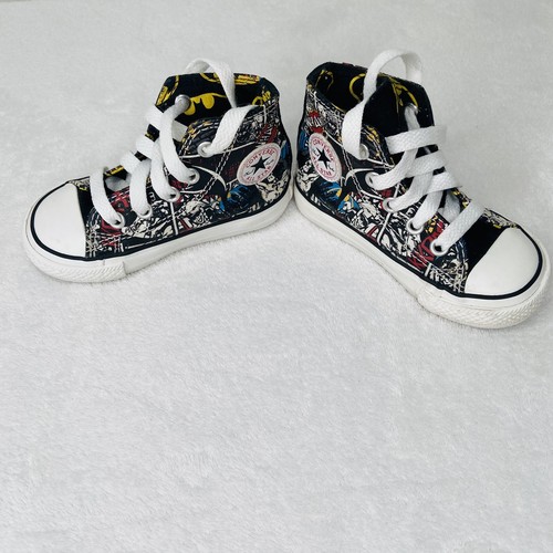 Converse High Top Toddlers Dc Dark Knight Batman High Tops Shoes Size 5 #741284F - Picture 5 of 10