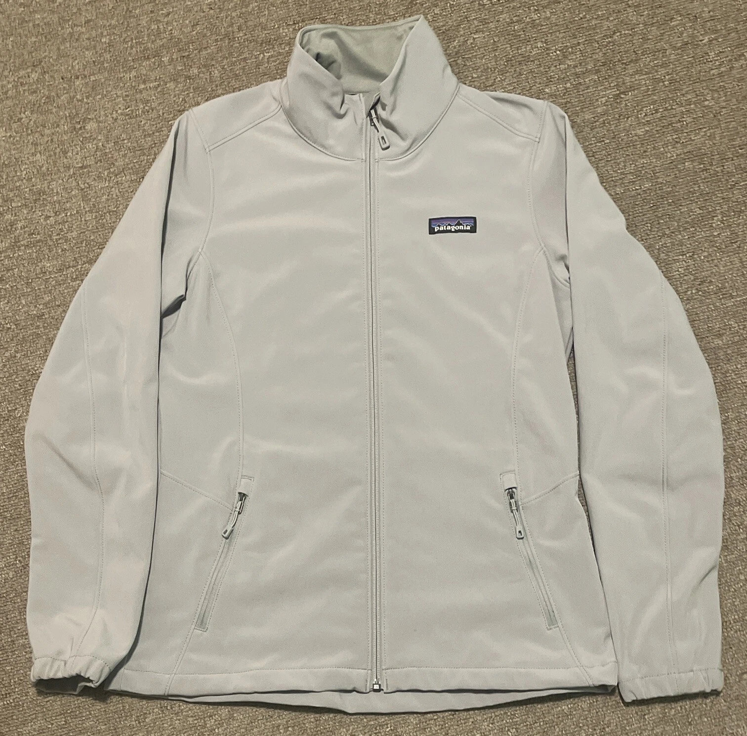 Men's Small Patagonia Lightweight Full Zip Soft Shell Outdoor Jacket FA16 Gray