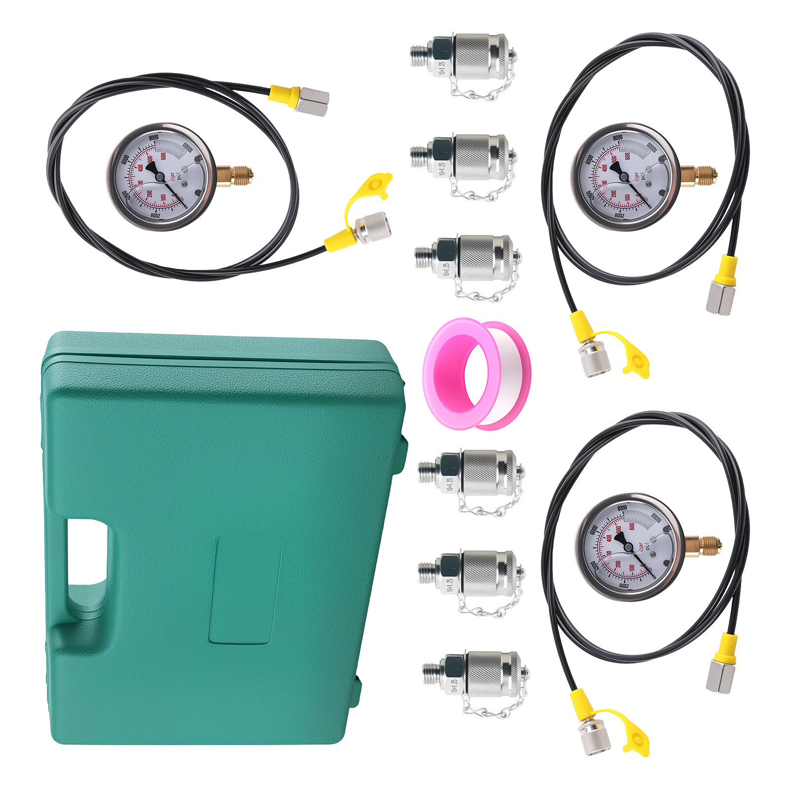 Professional Hydraulic Pressure Test Kit 0-8600PSI for Excavators universal new