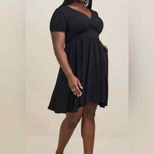 Torrid Mini Studio Knit women Surplice Black Dress size 3 NWT  ( 22-24)