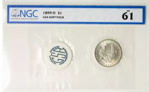 1899-O GSA Soft Pack NGC MS61 Better Date Morgan Silver Dollar $1 Uncirculated