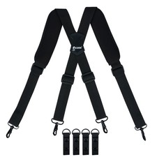 Tactical Duty Belt Suspenders with Metal Hook,Men Padded Police Harness for D...