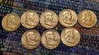 Eight Franklin Half Dollars 1951-1962, 90% Silver, Phil, One with Small Dents