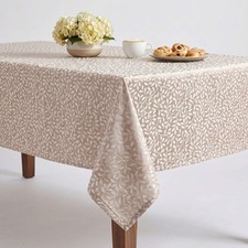 Pink Jacquard Wedding Tablecloth On The Vine Polyester Dining Cover Custom