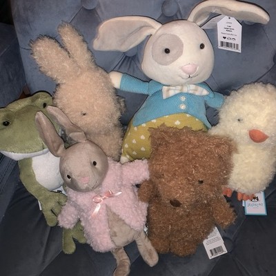 Jellycat Bundle BNWT 6 Pieces, 3 Bunnies  , 1 Chick  , 1 Frog  , 1 Bear  