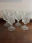 VTG Anchor Hocking Wexford Wine Glasses/water Goblets 6.5” Tall Set Of 4
