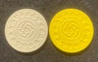 2 Vintage Good Luck Sign Swastika Antique Poker Chips Rare Old Gambling Game Lot