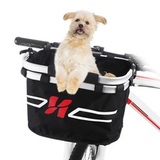 Front Basket Collapsible Bike Handlebar Basket Pet Cat Dog Carrier JAFJ