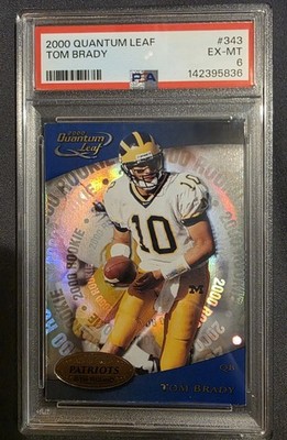 2000 Quantum Leaf Tom Brady Rookie New England Patriots #343 PSA 6 EX-MT