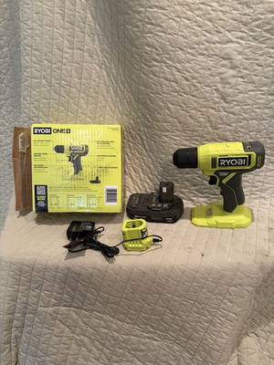 #ad RYOBI ONE 18V Cordless 3 8” Drill Driver Kit W 1.5 Ah Battery Charger PCL201K $35.00