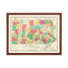 Old Map of Pennsylvania 1831 - Vintage Pennsylvania Art