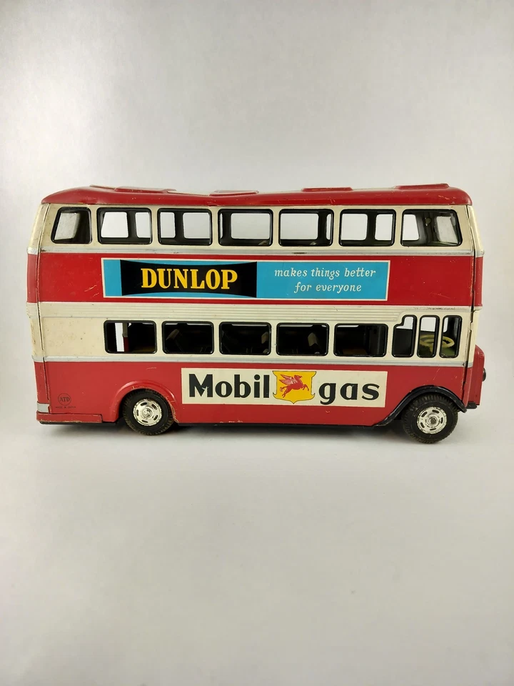 Autobús de dos pisos ATD de hojalata Friction Drive London hecho en Japón de colección Foto 2 de 4