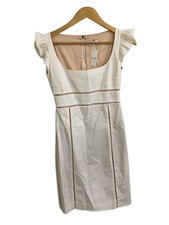 RED VALENTINO Short Sleeve Dress 44 Cotton WHT