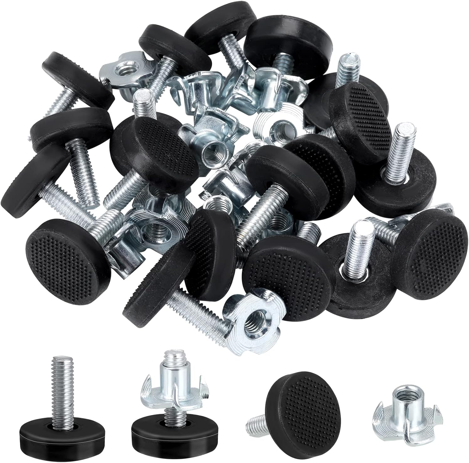 Ouligay 16Pcs Adjustable Levelling Feet M6 Thread Height Adjustable Feet for Fu