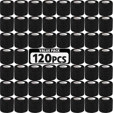 120 Pack Self Adhesive Bandage Wrap Black, 2" X 5 Yards Black Athletic Tape, 