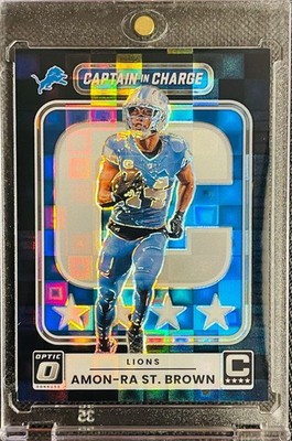 2025 Panini Donruss Optic Amon-Ra St. Brown Captain in Charge Black Pandora /149