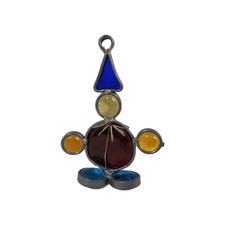 Handmade Standing Clown Sun Catcher Stained Glads 4"