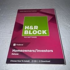 2018 H&R BLOCK FEDERAL HOMEOWNERS/INVESTORS DELUXE TAX SOFTWARE NEW Turbotax