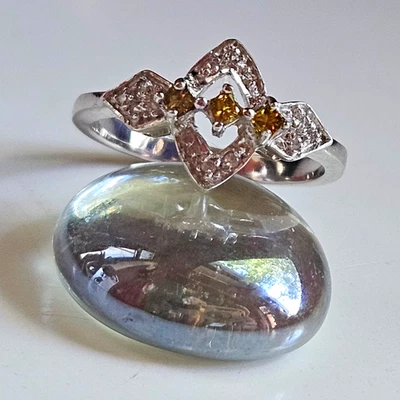 925 Sterlingsilber Ring mit 0,205ct Diamant aus Afrika°. - Bild 1 von 4