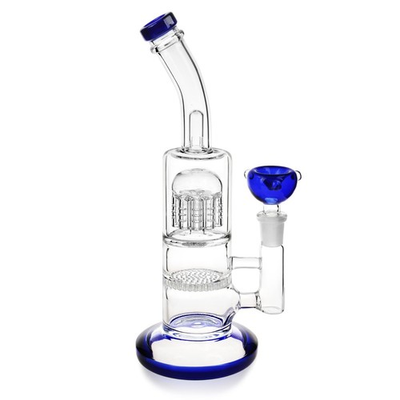 #ad #ad 10quot; Blue Heavy Glass Bong Shisha Percolate Hookah Water Pipe w 14mm Bowl $29.99