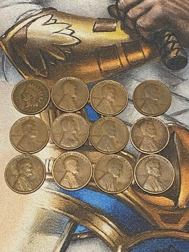 1909 - 1928 Lincoln Wheat Cent BN G - VF Lot Of 12