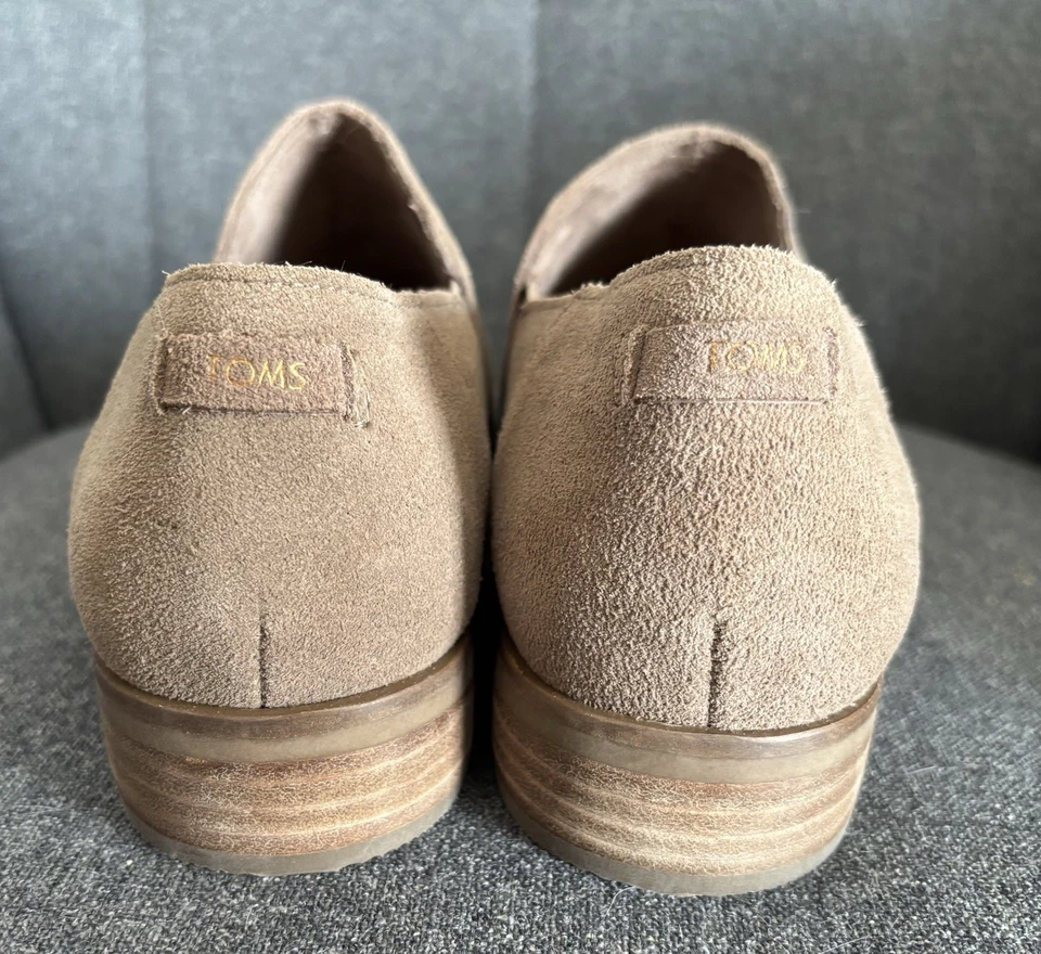 Toms Shaye Beige Tostado Gamuza Cuero Botines Zapatos Planos 9 NUEVO Foto 3 de 4