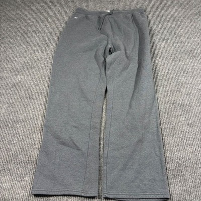 Russell Sweatpants Mens XL Dri-Power Gray Fleece Open Bottom Athletic Lounge
