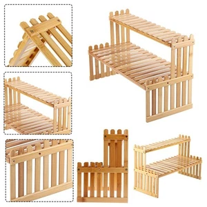 Wooden Two Tier Plant Stand Shelf