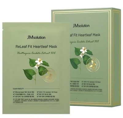JMsolution RELEAF FIT HEARTLEAF Mask Sheet 35g X 10pcs K-BEAUTY
