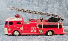 Vintage 1980 Battery Operated Fire Engine Bump N Go Action Fire Department