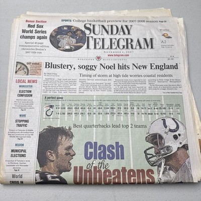 Boston Sports Historic Patriots & Red Sox Newspapers - Sunday, November 4 2007