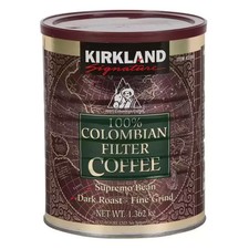 Kirkland Signature 100% Colombian Filter Coffee Dark Roast, 1.362Kg Tub Sealed 14.91 per kilo