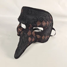Venetian Mask Long Nose Bird Mask Masquerade Black Glittering