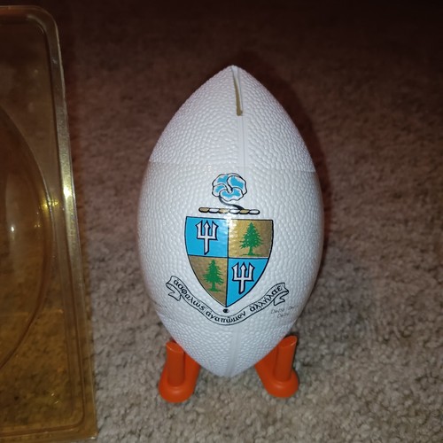 Vintage Rare Campus Originals Delta Delta Delta Plastic Football Coin Bank New - Picture 2 of 8