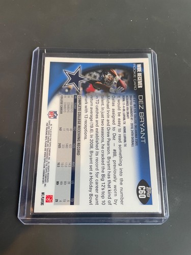 2010 Topps Chrome Dez Bryant Rookie RC Card #C60 Dallas Cowboys W/Top Loader - Picture 2 of 2