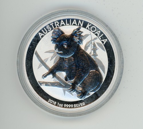 2018 Australia Silver Koala Coin 1 oz .999 Fine Dollar in Capsule
