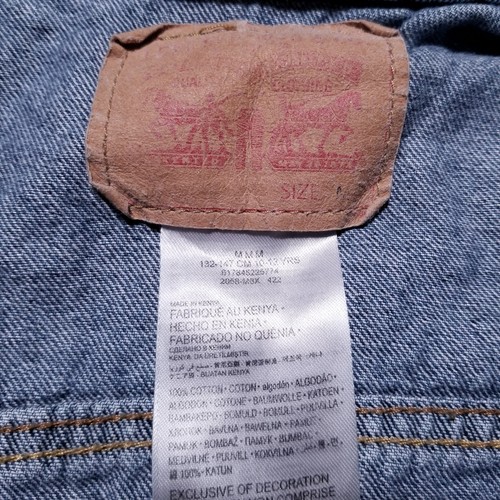 Levis Kids Trucker Jacket Denim Blue Jean Coat Sz M 10 - 12 Boy Girl Youth - Picture 8 of 12