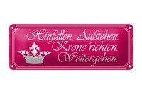 Blechschild Spruch 27X10 Cm Hinfalle Aufstehe Krone Richten Deko Schild Tin Sign