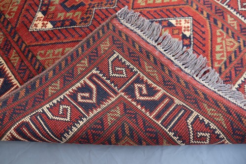 2x9 Vintage Afghan Tribal Runner Rug - Geometric Turkmen Design - Handmade Wool. - Picture 12 of 12