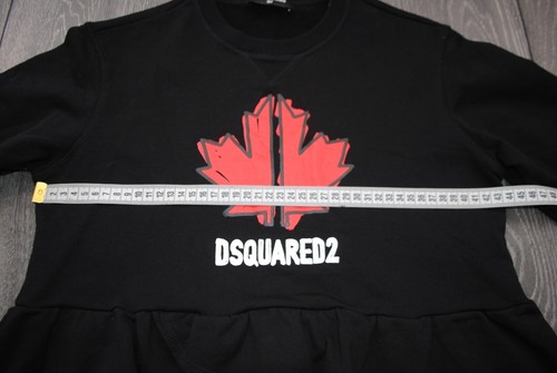 DSQUARED2 FOR KIDS GIRLS 10 YEARS DSQUARED2 SWEATSHIRT PEPLUM MAPLE PRINT BLACK - Picture 8 of 10