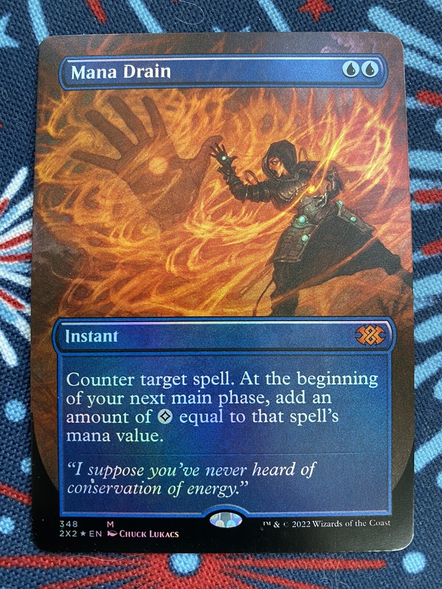 1x MANA DRAIN *FOIL* Borderless Extended Art 2X2 MTG NM/MT