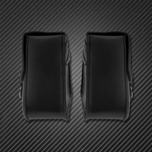 Bolsas de sillín de motocicleta 2 piezas almacenamiento lateral para Harley Sportster XL883 XL1200 negras - Imagen 9 de 10