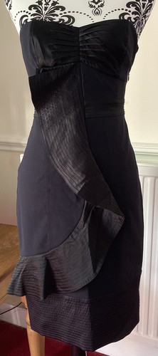Robe Smoking Karen Millen Noire - Coupe Crayon, Décolleté Halter, Noeud Et Effet Corset - Taille UK8, Occasion Très Bon état