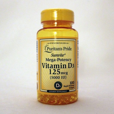 Puritans Pride Vitamin D3 5000 Iu Softgels 200 Count