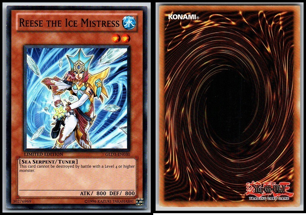 Reese the Ice Mistress GLD3-EN030 Limited Edition YuGiOh Card