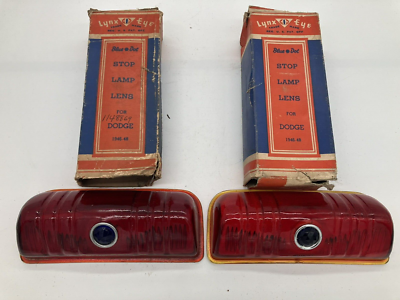 46-48 Dodge Custom Deluxe Coupe Blue Dot Tail Light Lense Pair