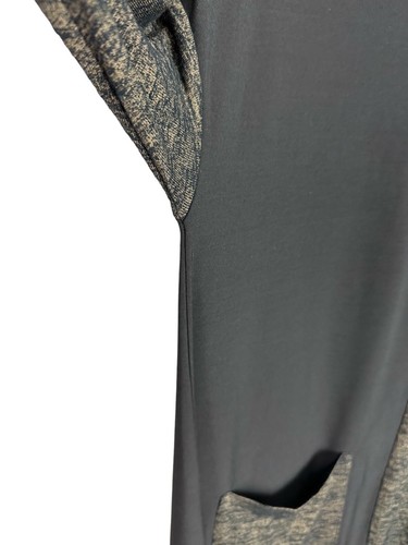 Sun Kim Black Marled Colorblock Long Sleeve Asymmetrical Hemline Tunic Small - Picture 7 of 21