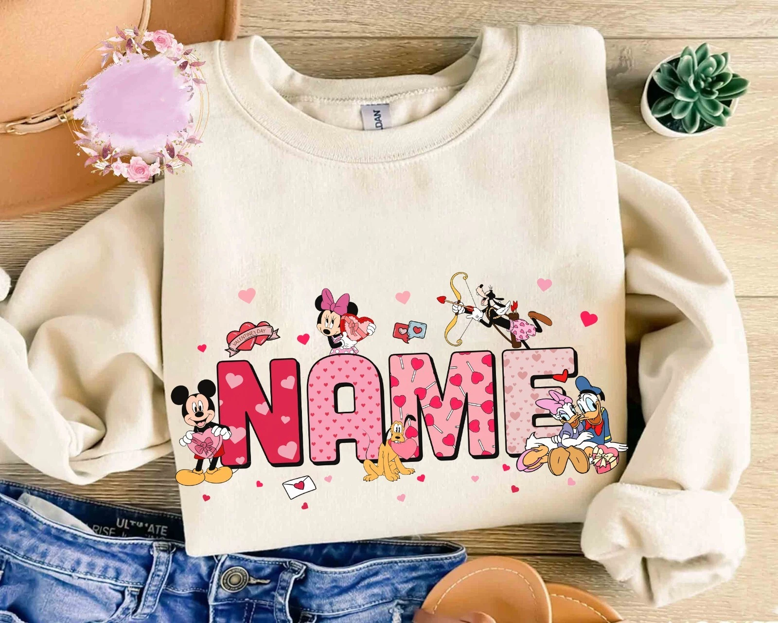 T shirt unisex personalizzata Disney Topolino e amici San Valentino coppia 801112