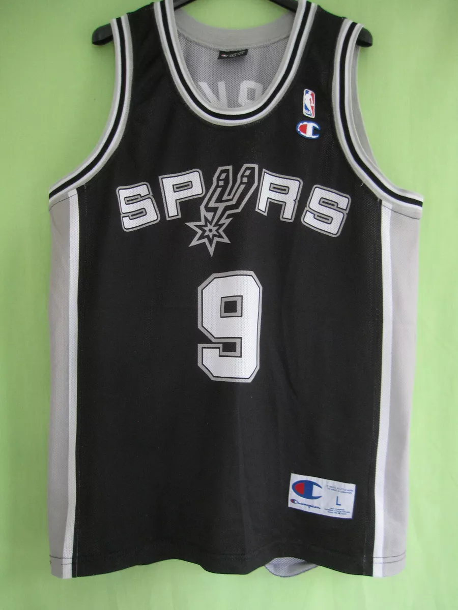 Maillot basket SPURS Parker #9 Champion USA Jersey NBA Vintage - L